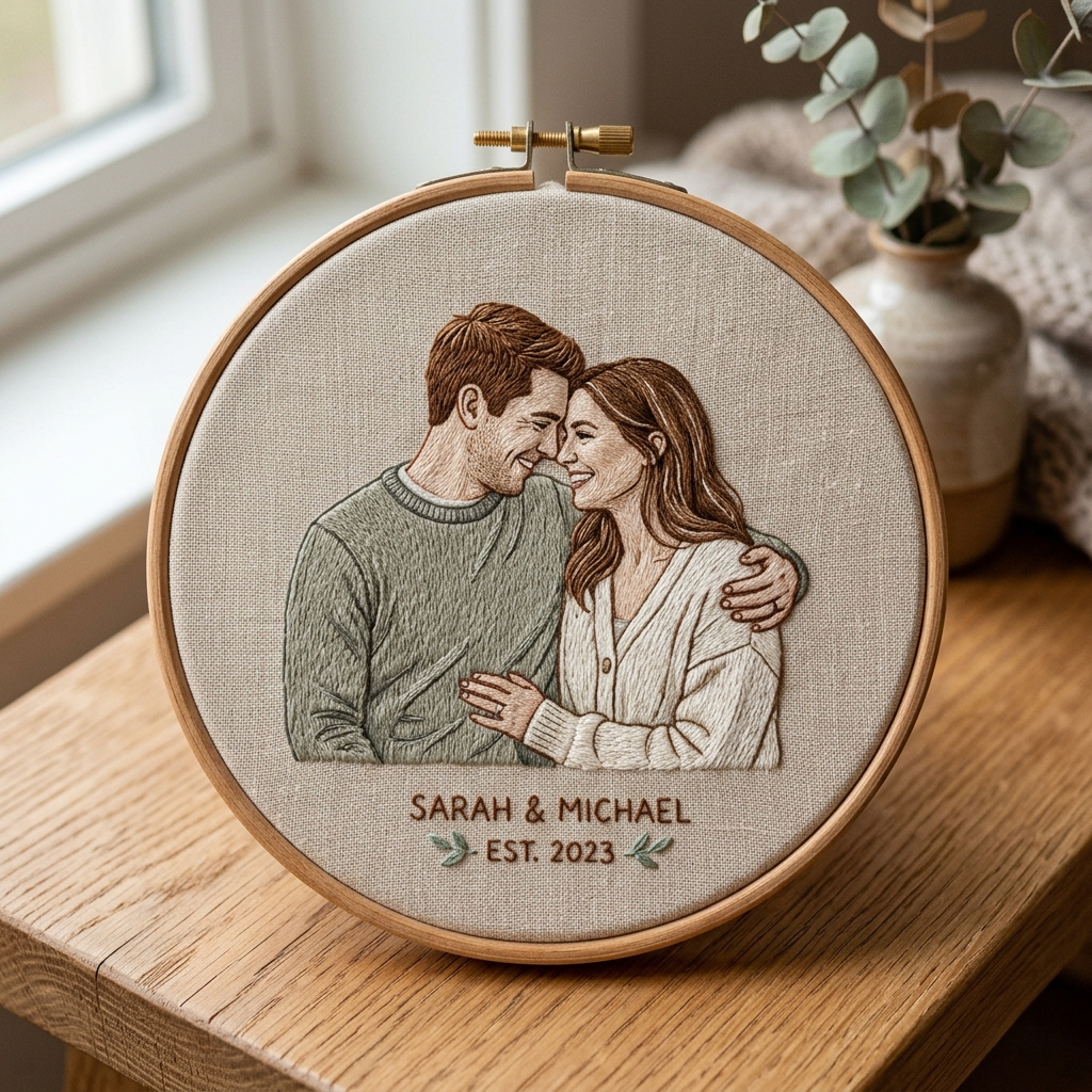 Couple Portrait Embroidery